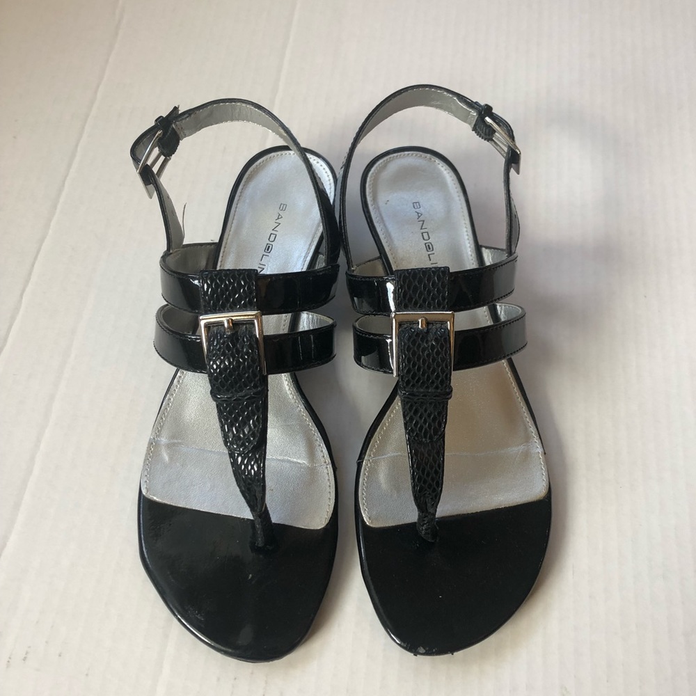 Bandolino Black Patent Sandals 6 1/2
